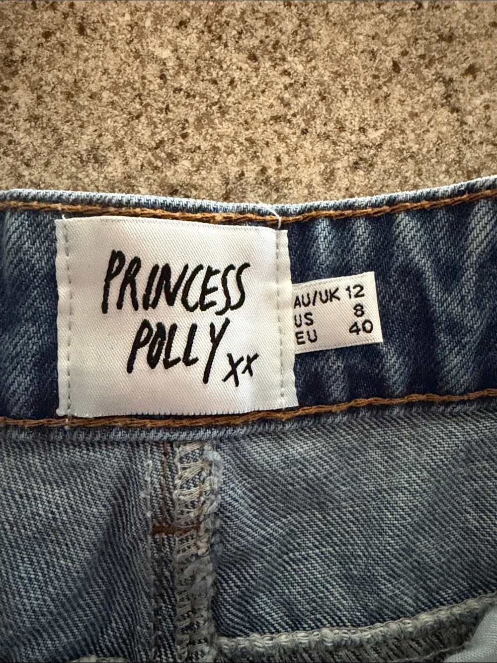 Princess Polly Distressed High waist Light Blue Denim Cutoff Shorts - Picture 2 of 2